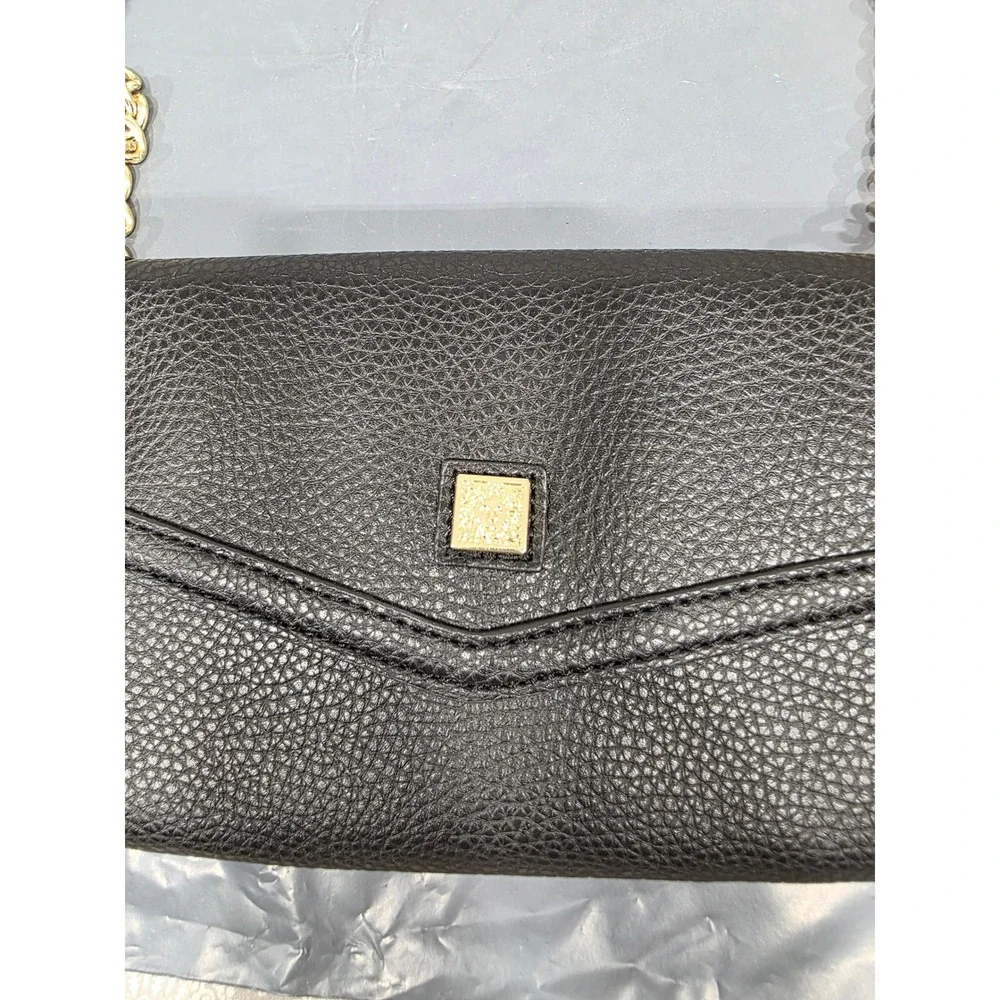 Black Crossbody Bag Gold Chain‎ Strap Small Purse Evening Party Designer Style